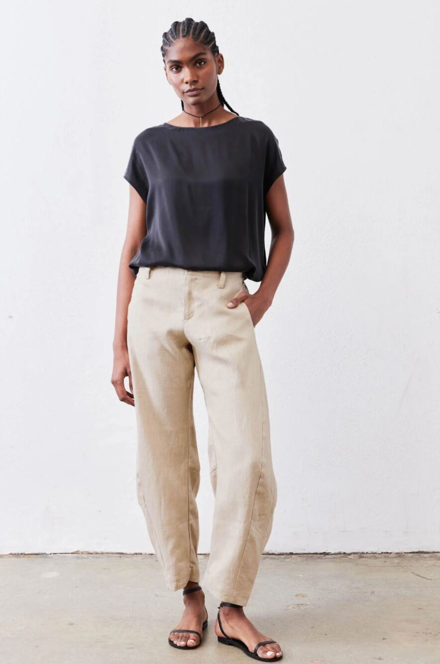 RUTI The Uptown Loose Linen Pants Shore Natural Sz 10 $279 {3L45}